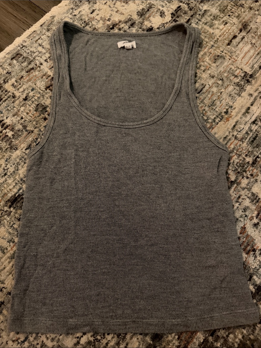 aerie Gray Ribbed Knit Tank Top - Women's